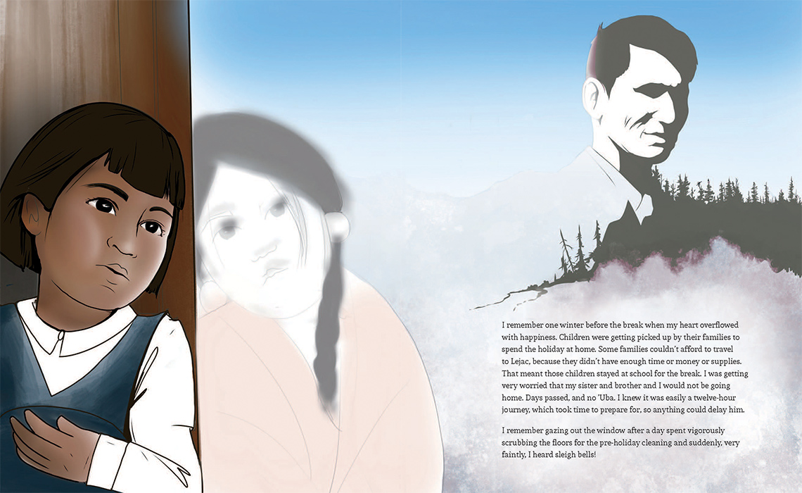 A girl is dreaming of the people she misses, including her father.