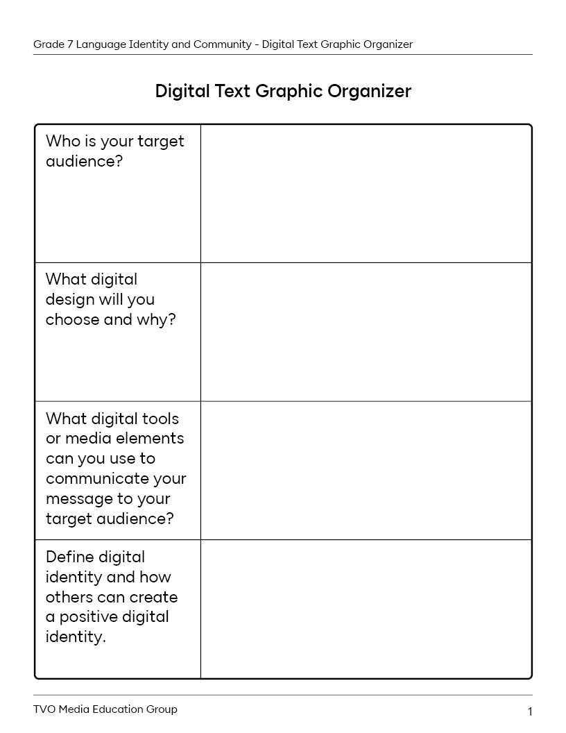Digital Text Graphic Organizer