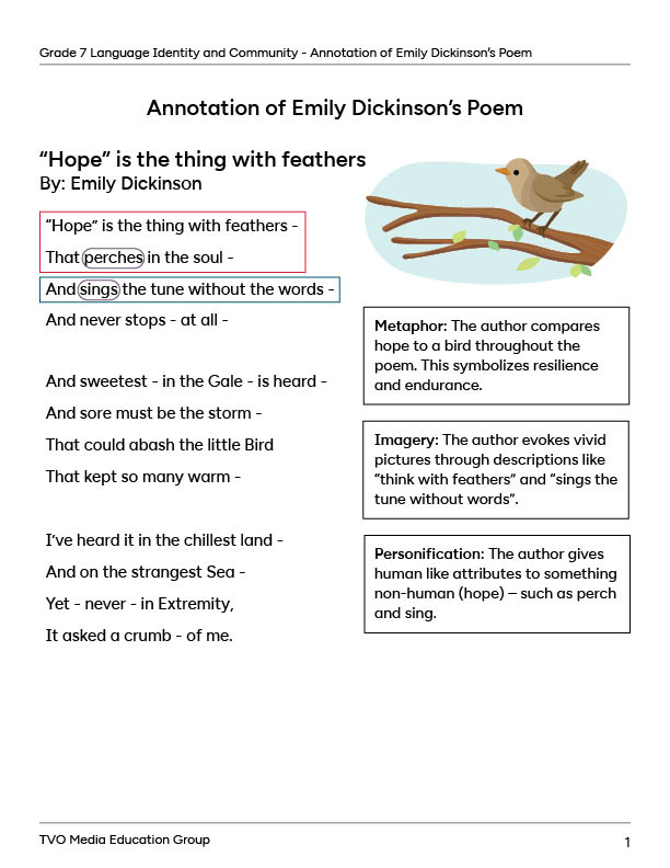 Annotation of Emily Dickinson’s Poem