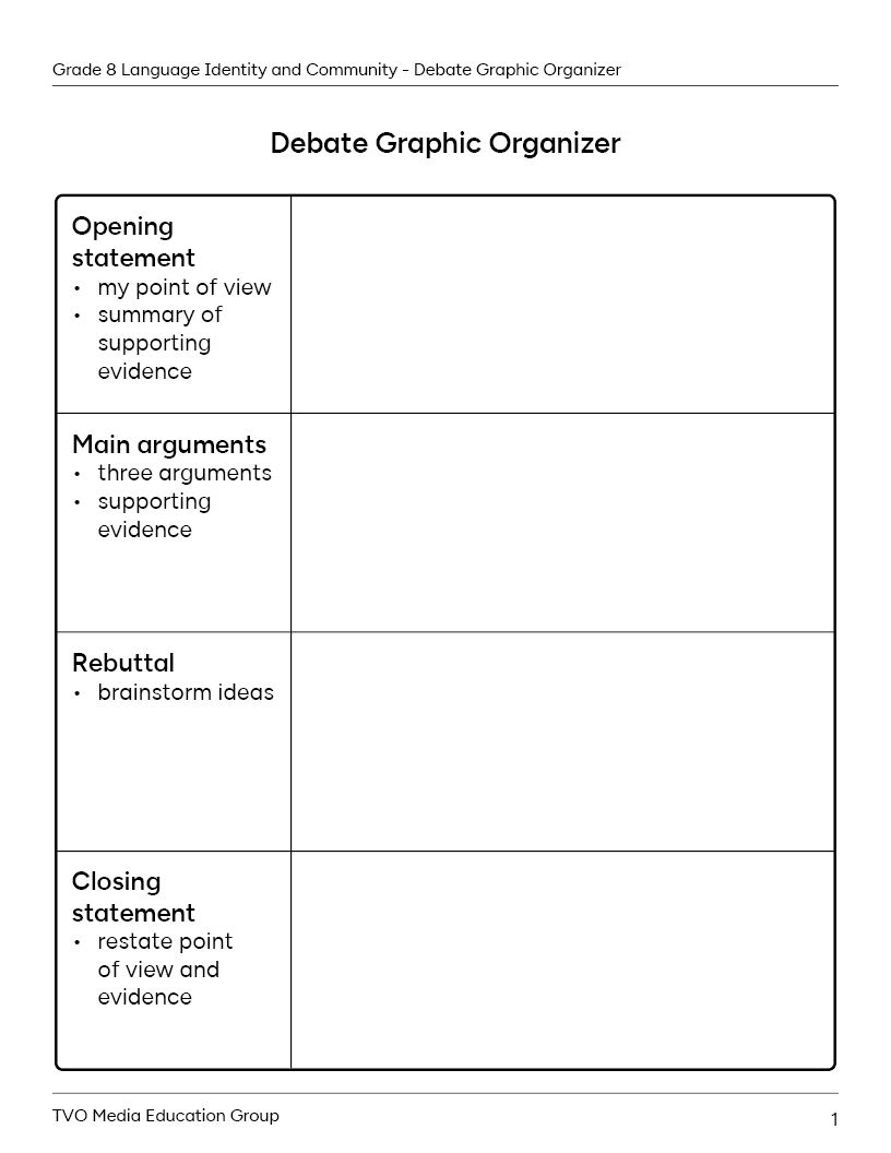 Debate Graphic Organizer