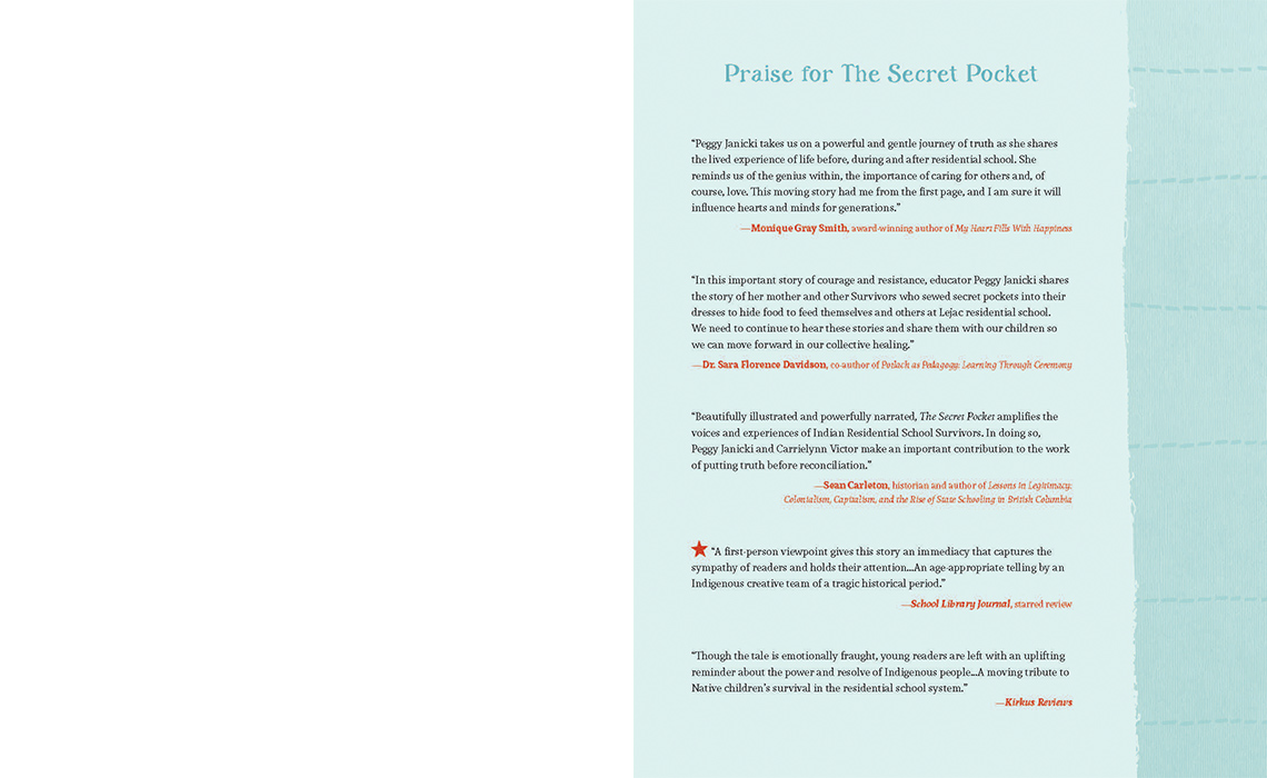 A page of written praise for the book.