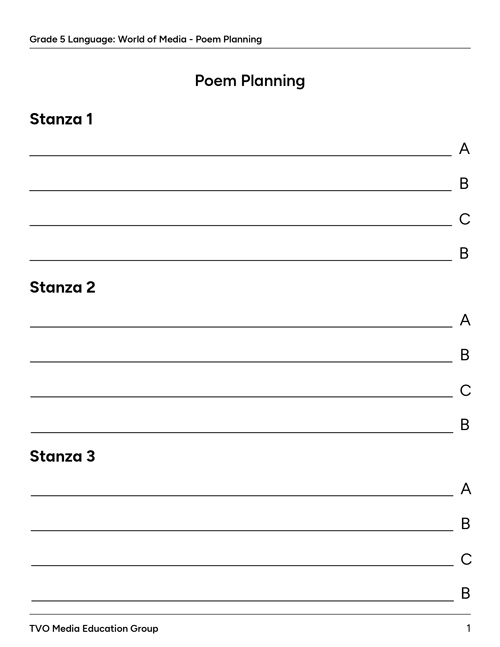 Poem Planning