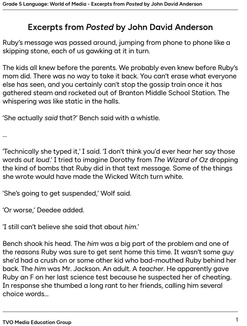 Excerpts from Posted by John David Anderson