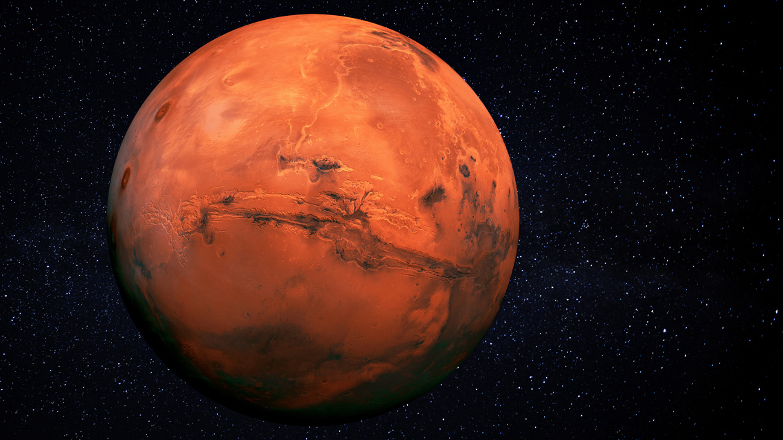 Photo of the planet Mars.