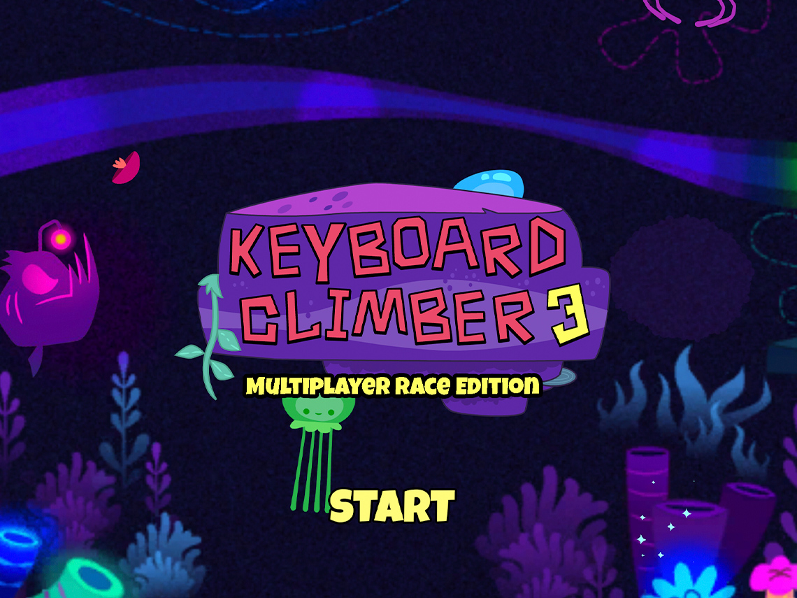 A screenshot of the TVOkids game keyboard climber.