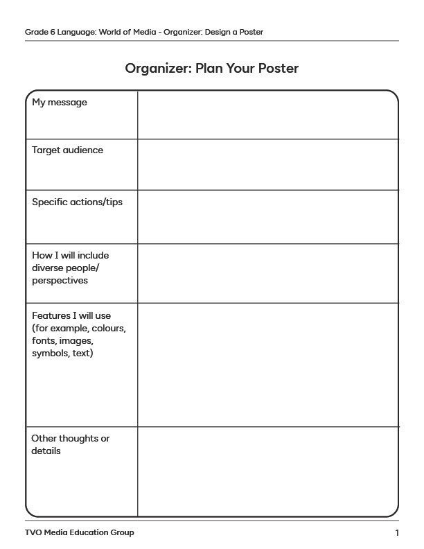 Organizer: Design a Poster