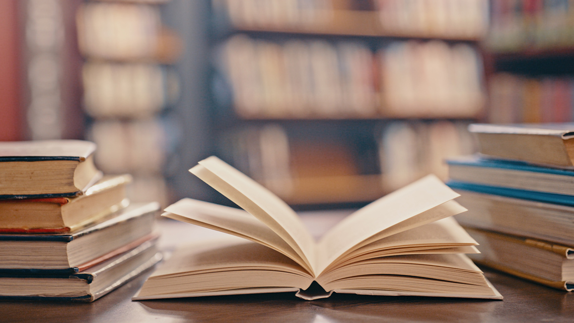 An open book.