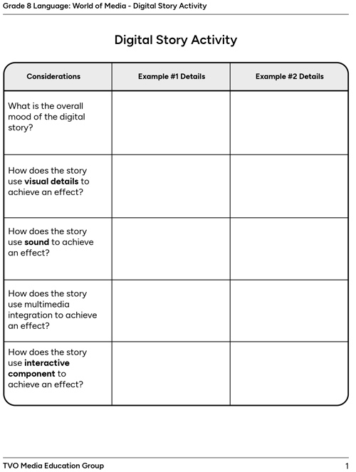 Digital Story Activity