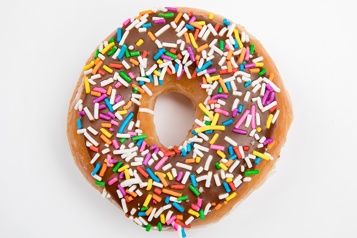 A sprinkle donut.