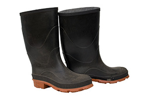 A pair of rain boots.
