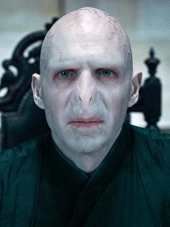 Voldemort from the Harry Potter feature film franchise. A film character who is mean, a cheater, curious, and intelligent.