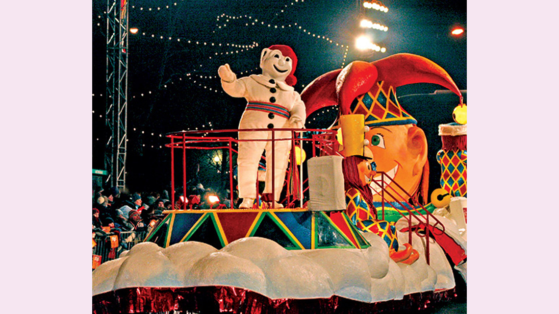 The parade at the Quebec winter carnival