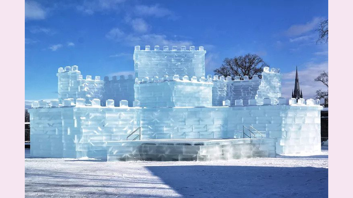 The ice castle at the Quebec winter carnival