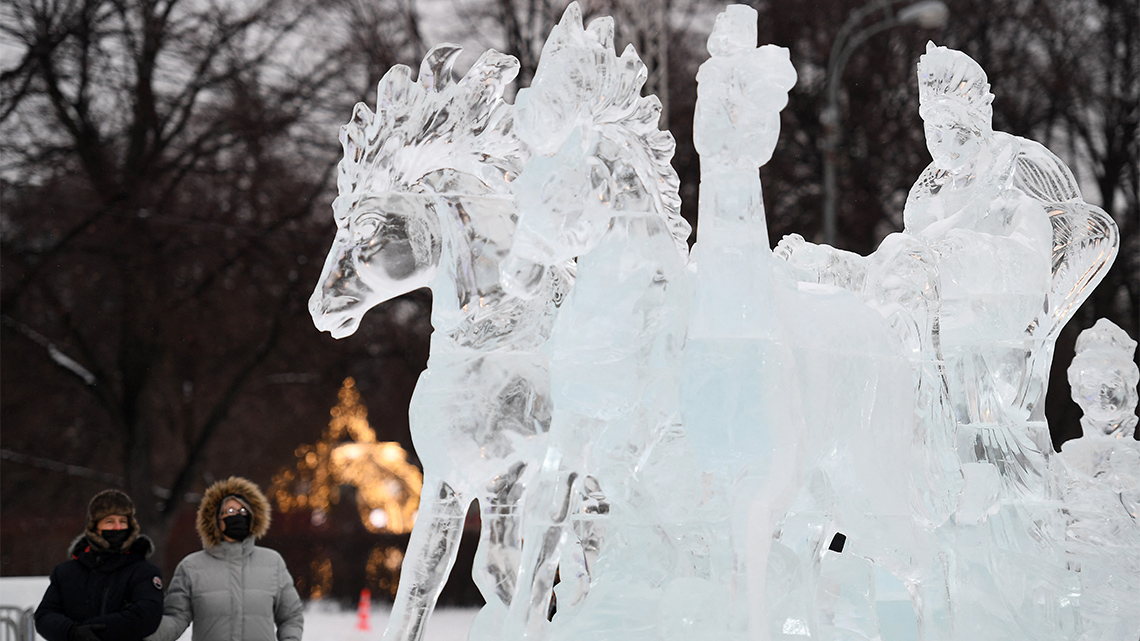 Ice sculptures at the Quebec winter carnival