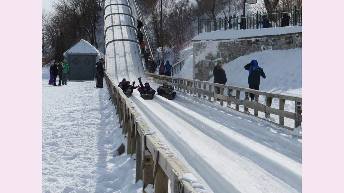 Toboggan slide at the Quebec winter carnival
