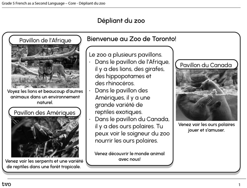 Dépliant du zoo