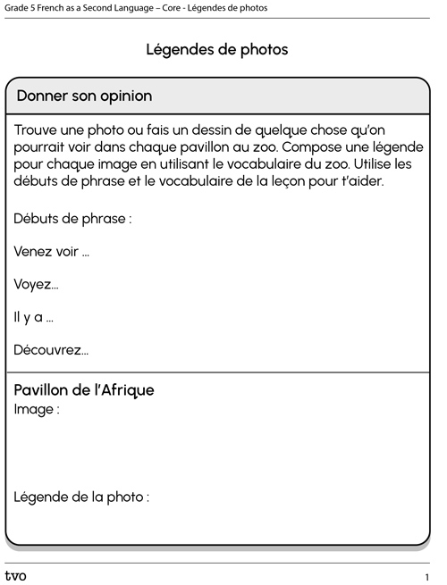 Légendes de photos