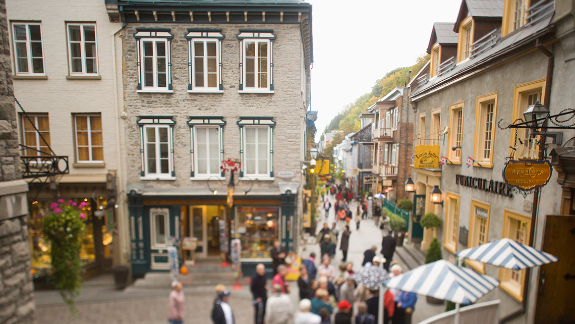 Le Quartier du Petit Champlain shopping area in Old Quebec City