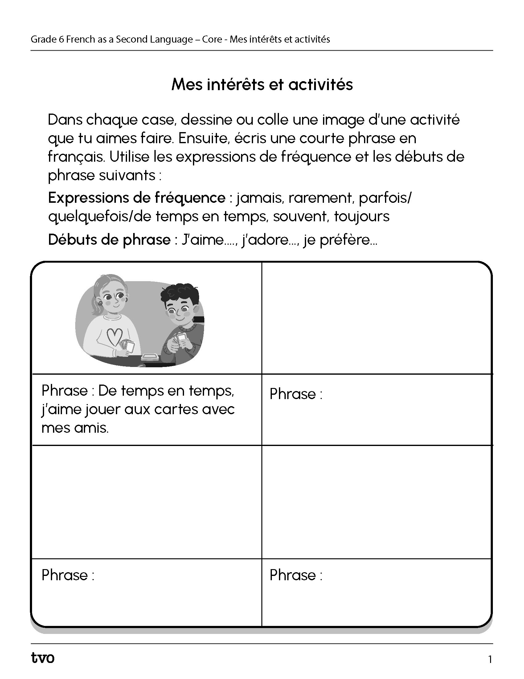Mes intérêts et activités