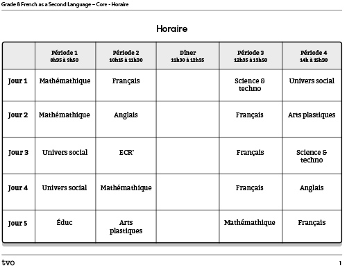 Horaire