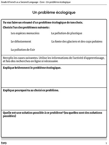 Un problème écologique