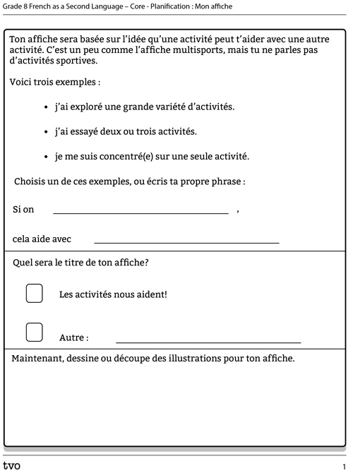 Planification : Mon affiche