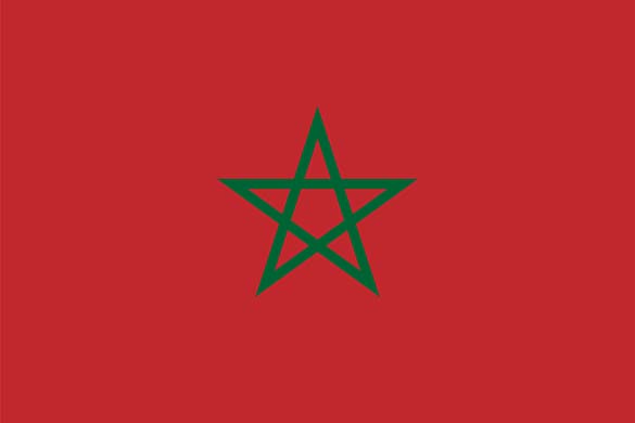 Reg flag with green star in centre.