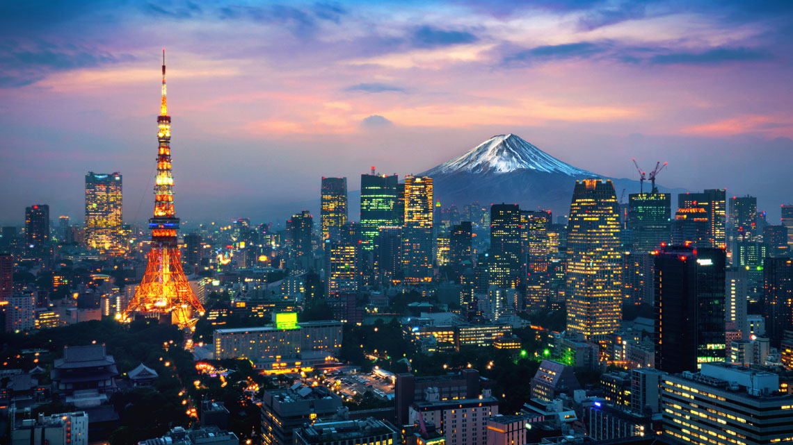 Tokyo, Japan at Night A image of Tokyo that reveals how the buildings are built closely together.
