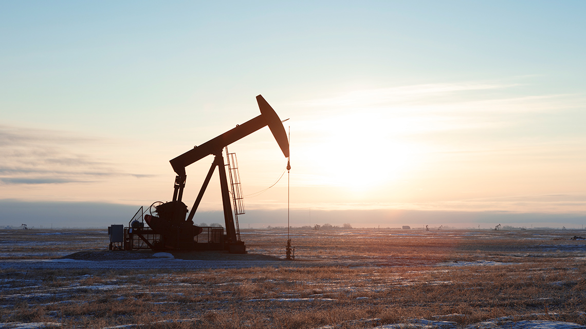 A pumpjack, which is used to produce oil.