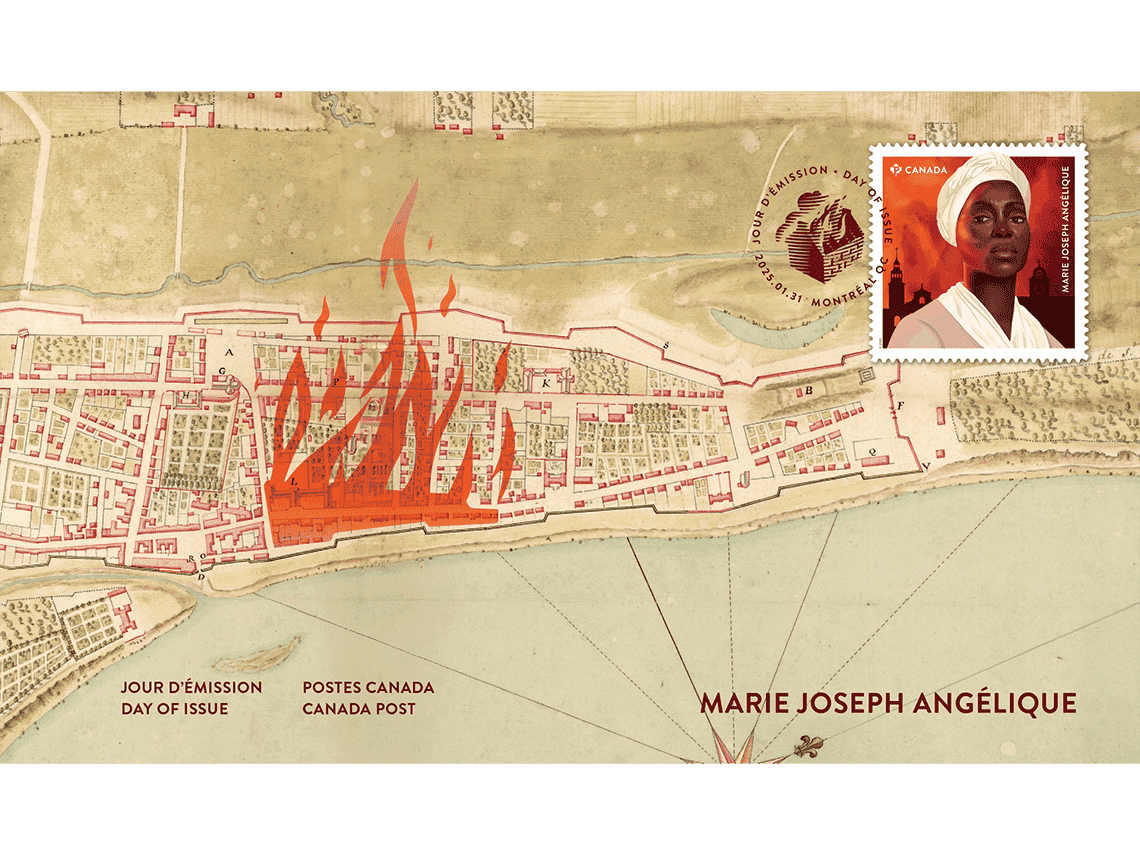 A map of old Montreal indicating the section of town that was destroyed in the fire.