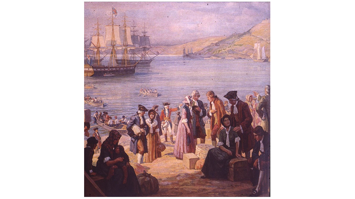 Loyalists landing on the Saint John River in May 1783