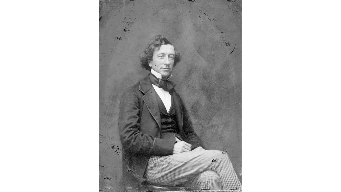 A portrait of John A Macdonald.