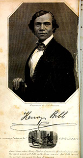 Portrait of Henry Bibb in a poster made to capture and sell him as an enslaved person.
