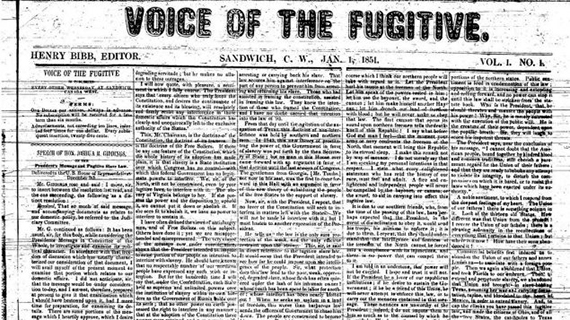 Photo of the first volume of Henry Bibb’s newspaper “Voice of the Fugitive”