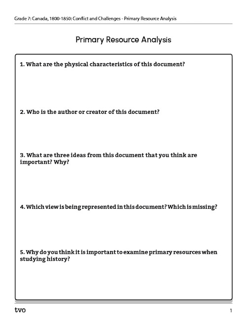 Primary Resource Analysis