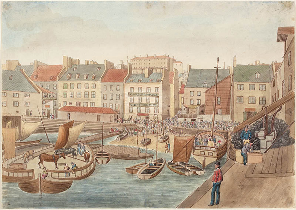 Quebec 1829 An illustration of a Quebec market in 1829.