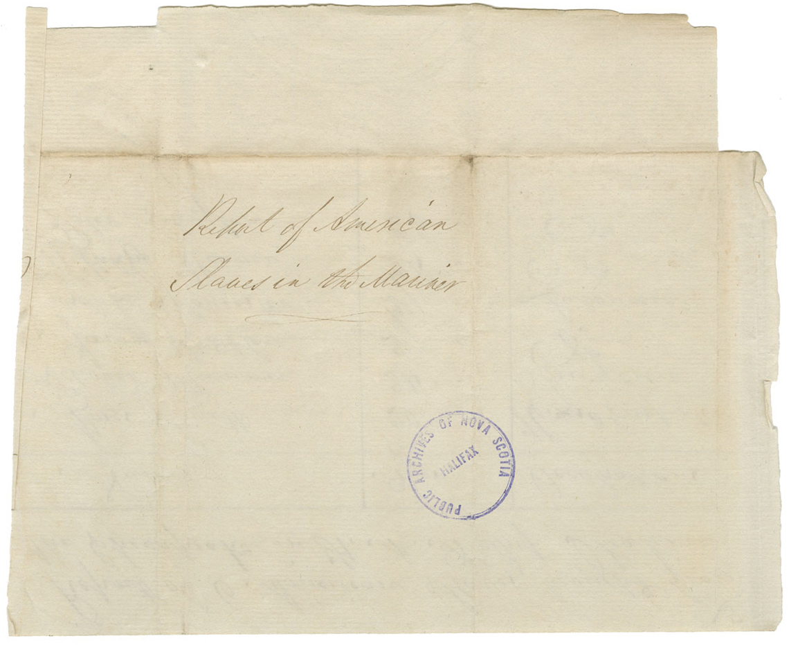 A hand-written historical document reporting on enslaved people.