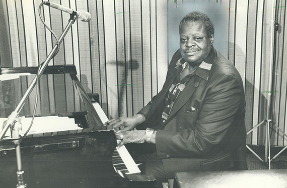 Oscar Peterson playing the piano