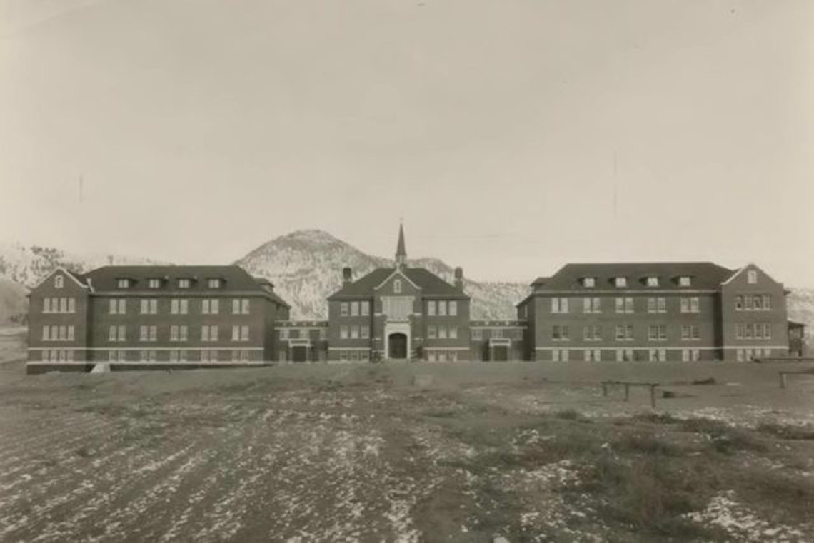 This is a picture of the Kamloops Indian Residential School, 1930.