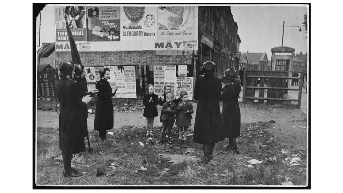 Religious teachings during the Social Gospel movement. Women dressed in black, teach children.