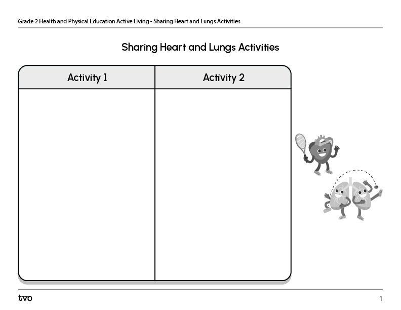 Sharing Heart and Lungs Activities
