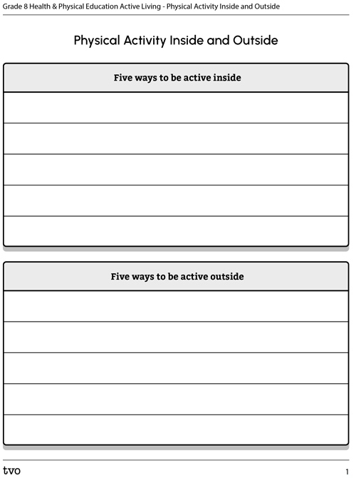 Physical Activity Inside and Outside