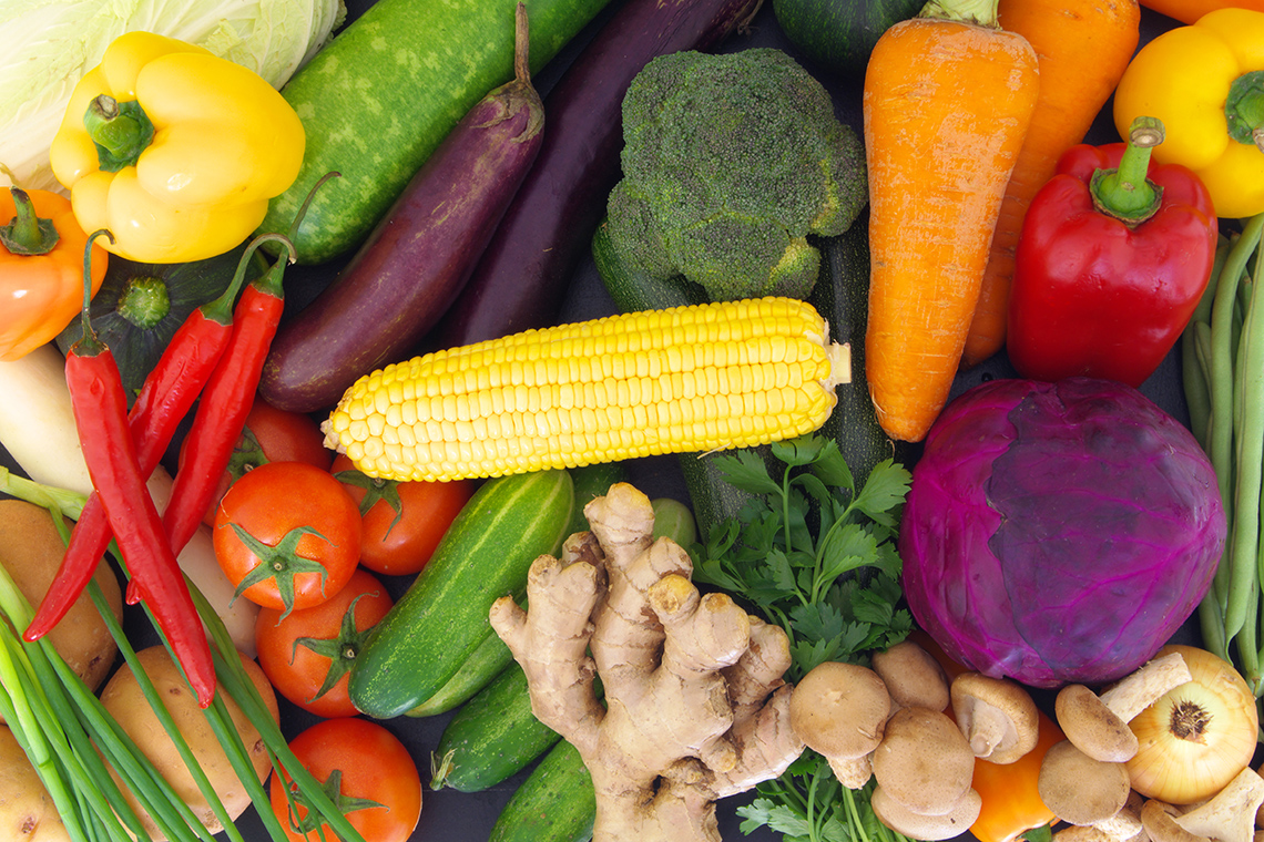 Image of a spread of different vegetables.