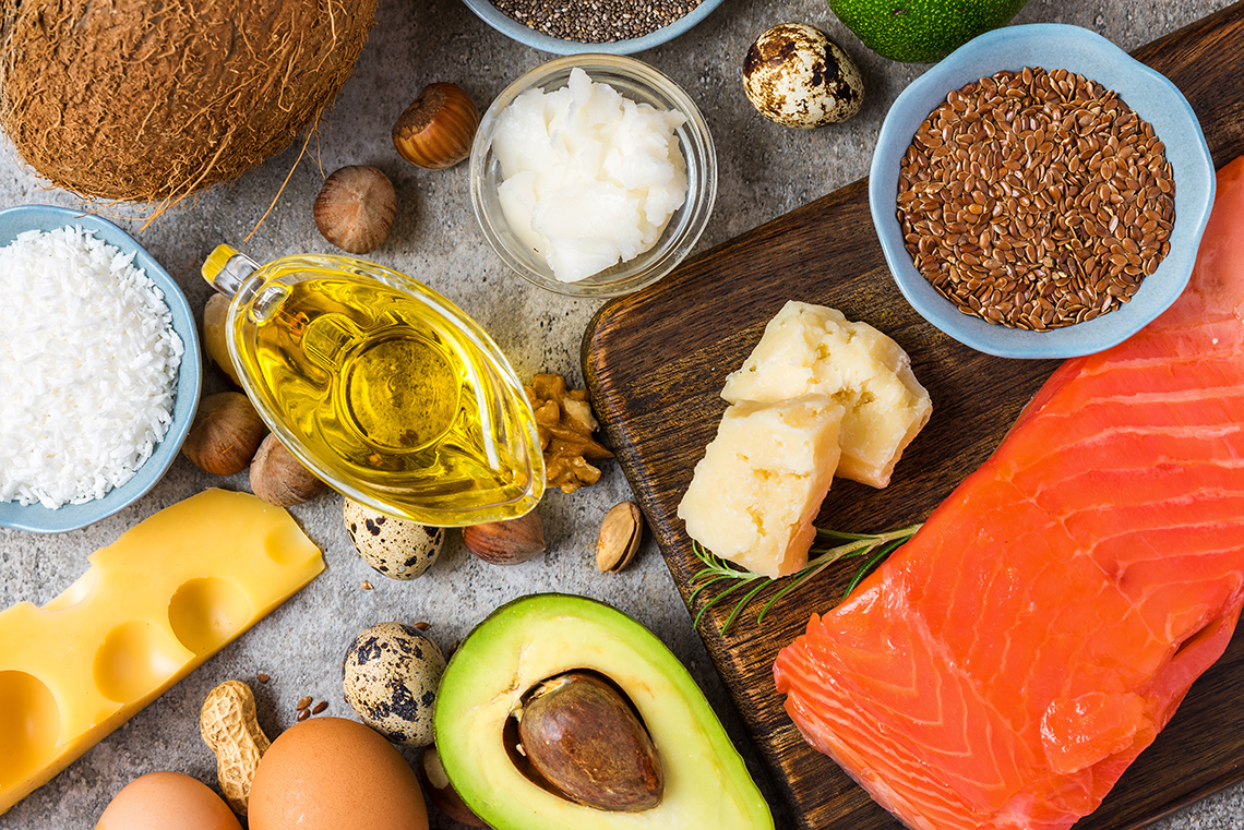 Image of a spread of sources of dietary fat