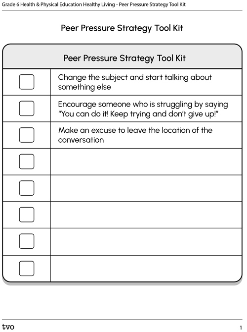 Peer Pressure Strategy Tool Kit
