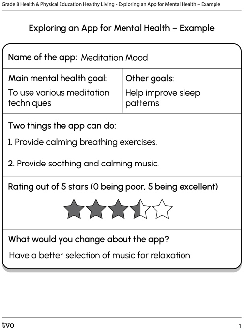Exploring an App for Mental Health – Example