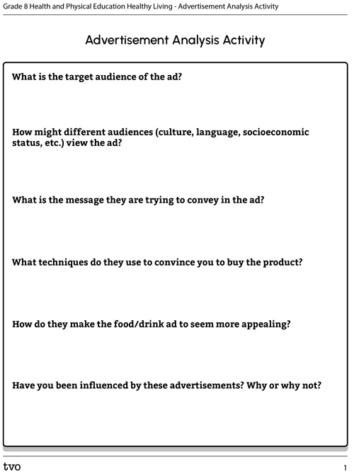Advertisement Analysis Activity