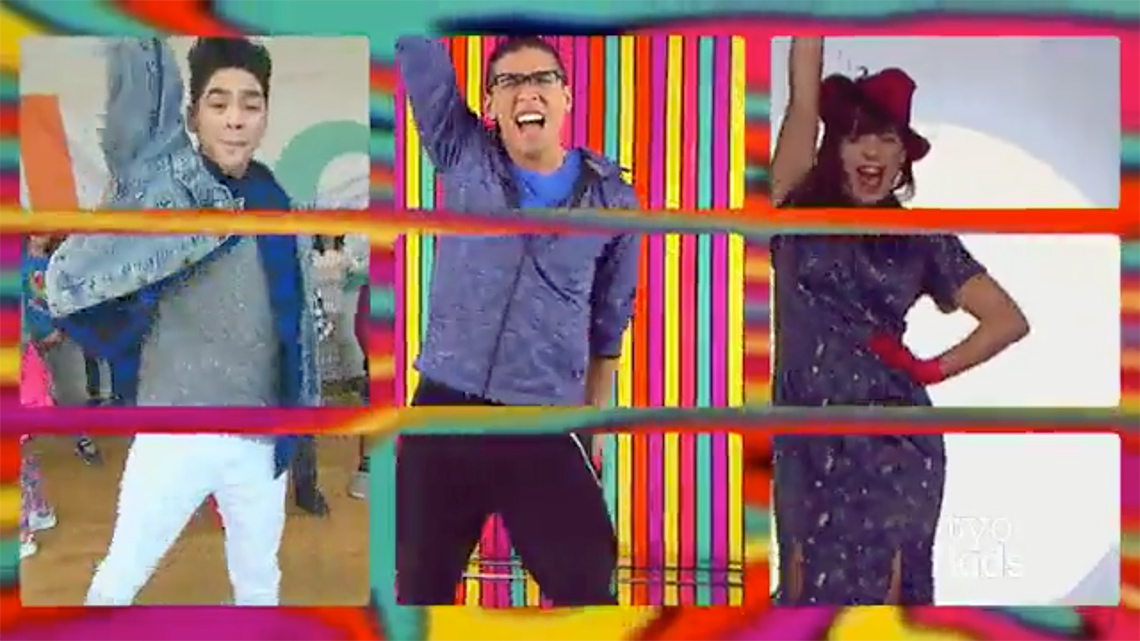 Three persons are dancing.