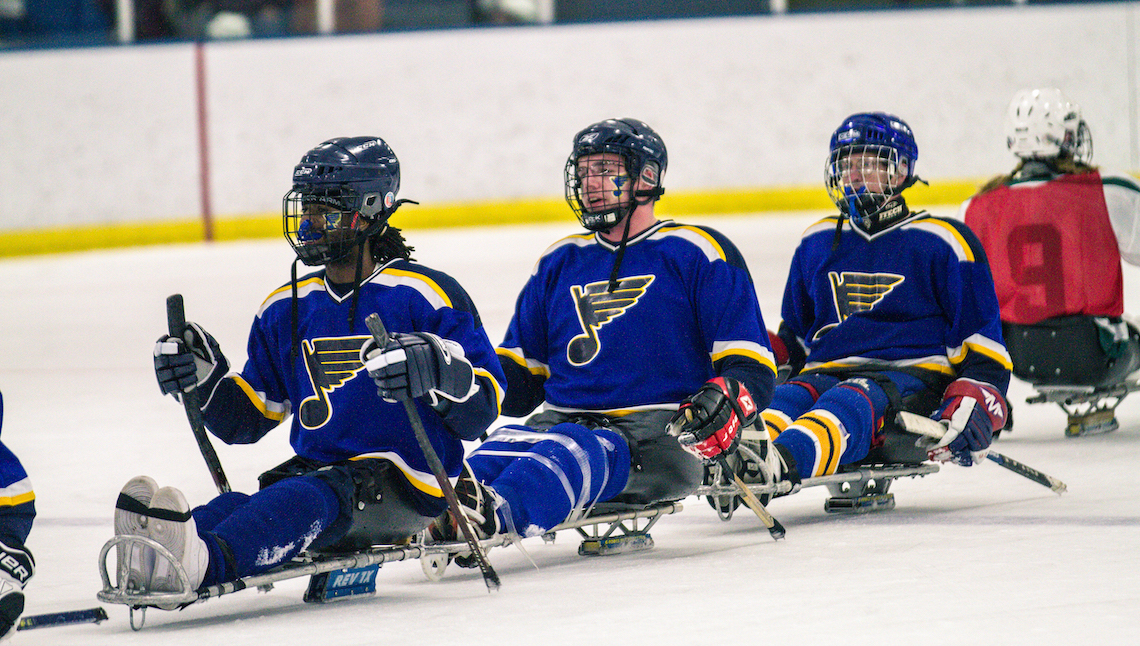 Sledge hockey is designed to allow individuals with lower body impairments to play ice hockey.