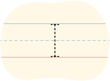 A piece of lined paper with a dotted line showing how to print the letter I in uppercase.